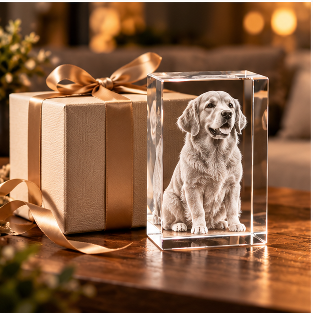 Cristal 3D personalizado para regalar a amantes de mascotas